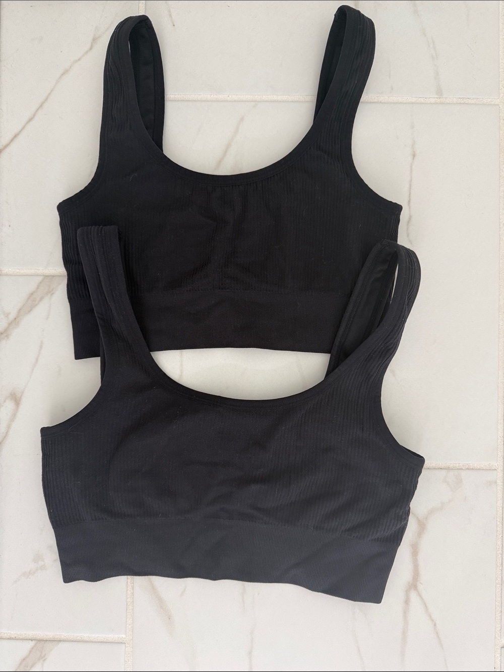 Quince Black Ribbed Bralette